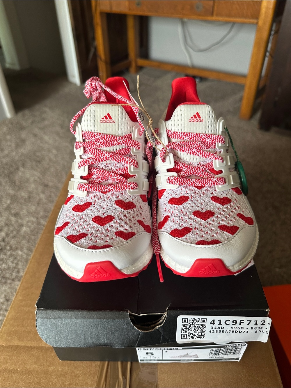 Women’s adidas Ultraboost 1.0 W VALENTINES DAY Sneakers - White with Pink Accent